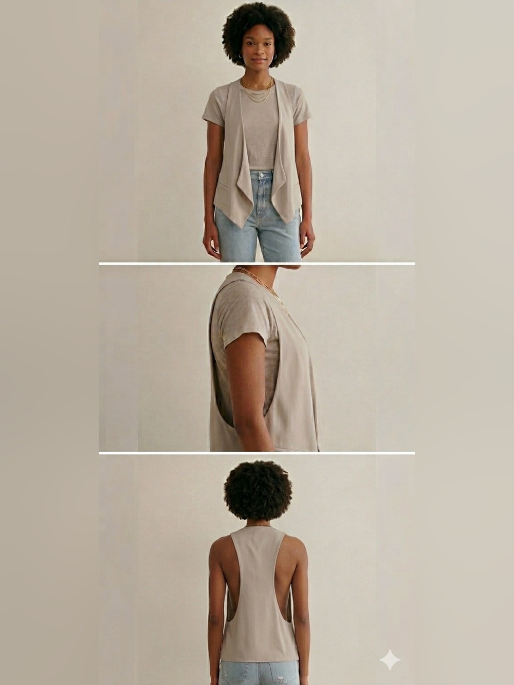 Naked Zebra Elegant White Drapey Vest - NWOT